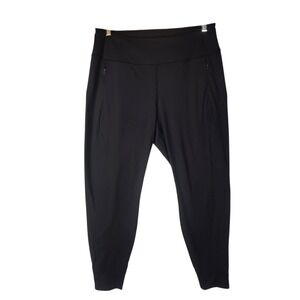 Athleta Distance Jogger Size Medium Black High Rise Zipper Pockets